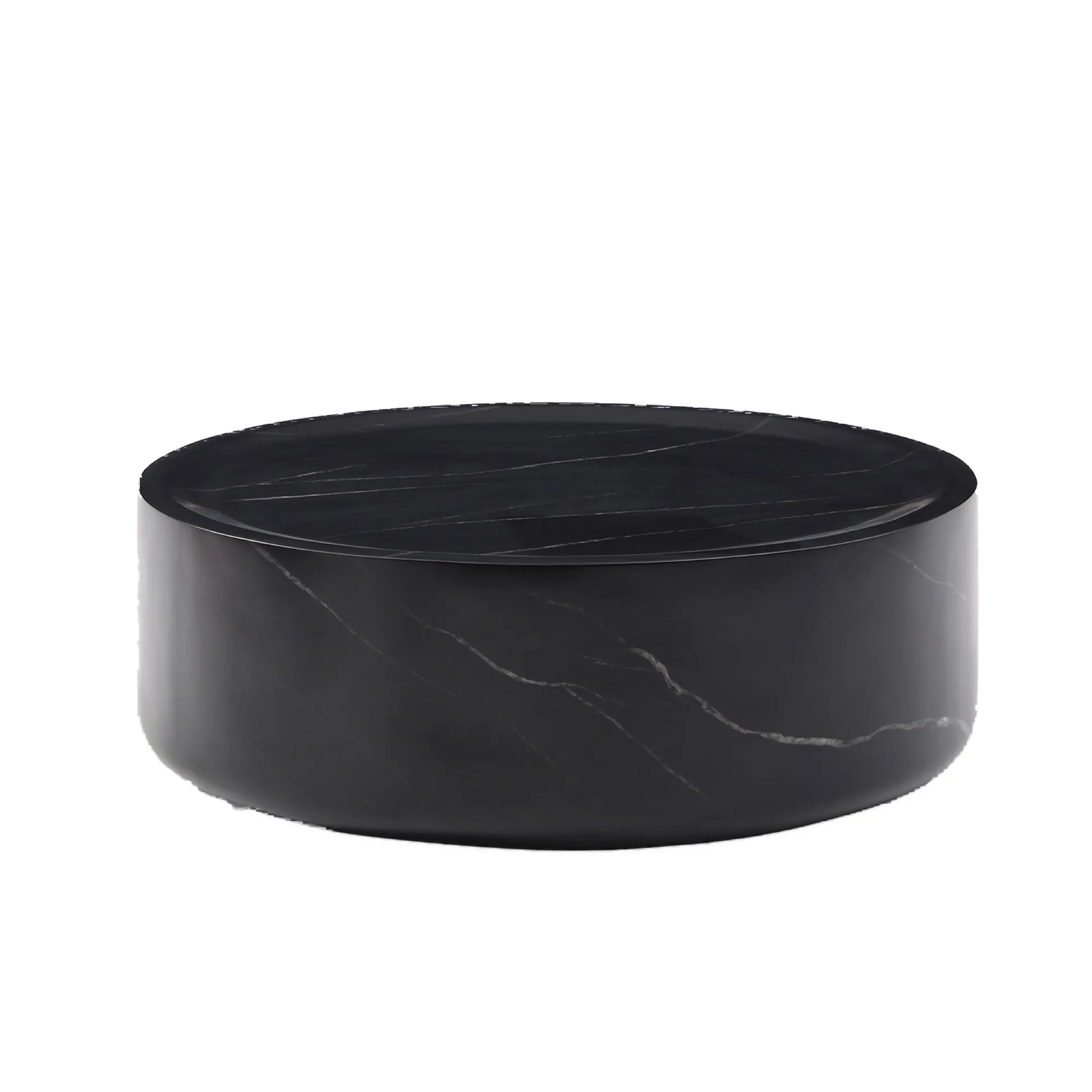 Round Textured Faux Marble Pattern Coffee Table