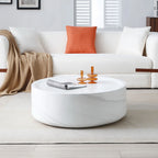 Round Textured Faux Marble Pattern Coffee Table