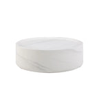 Round Textured Faux Marble Pattern Coffee Table