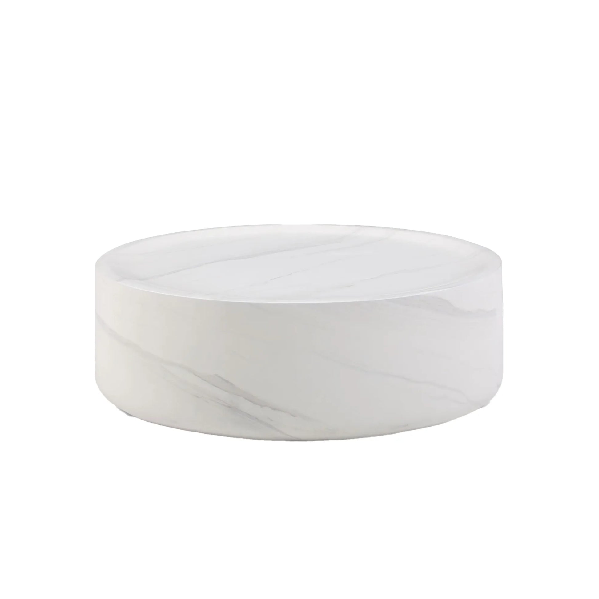 Round Textured Faux Marble Pattern Coffee Table