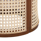Round Woven Rattan End Table with Storage