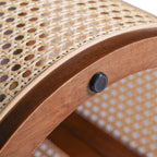 Round Woven Rattan End Table with Storage