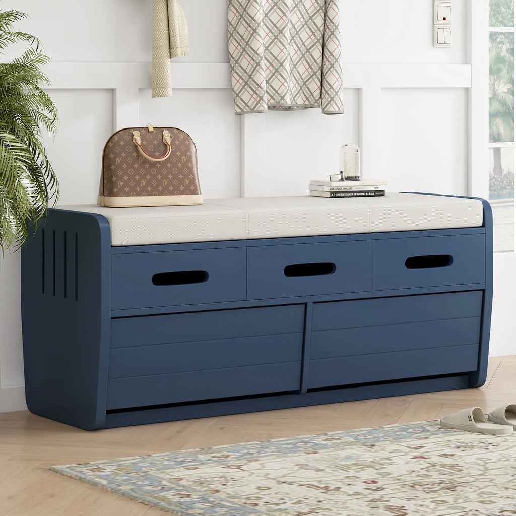 Rustic Entryway Bench with Storage Space