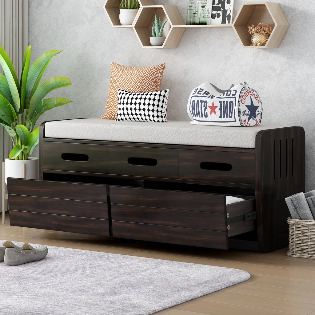 Rustic Entryway Bench with Storage Space
