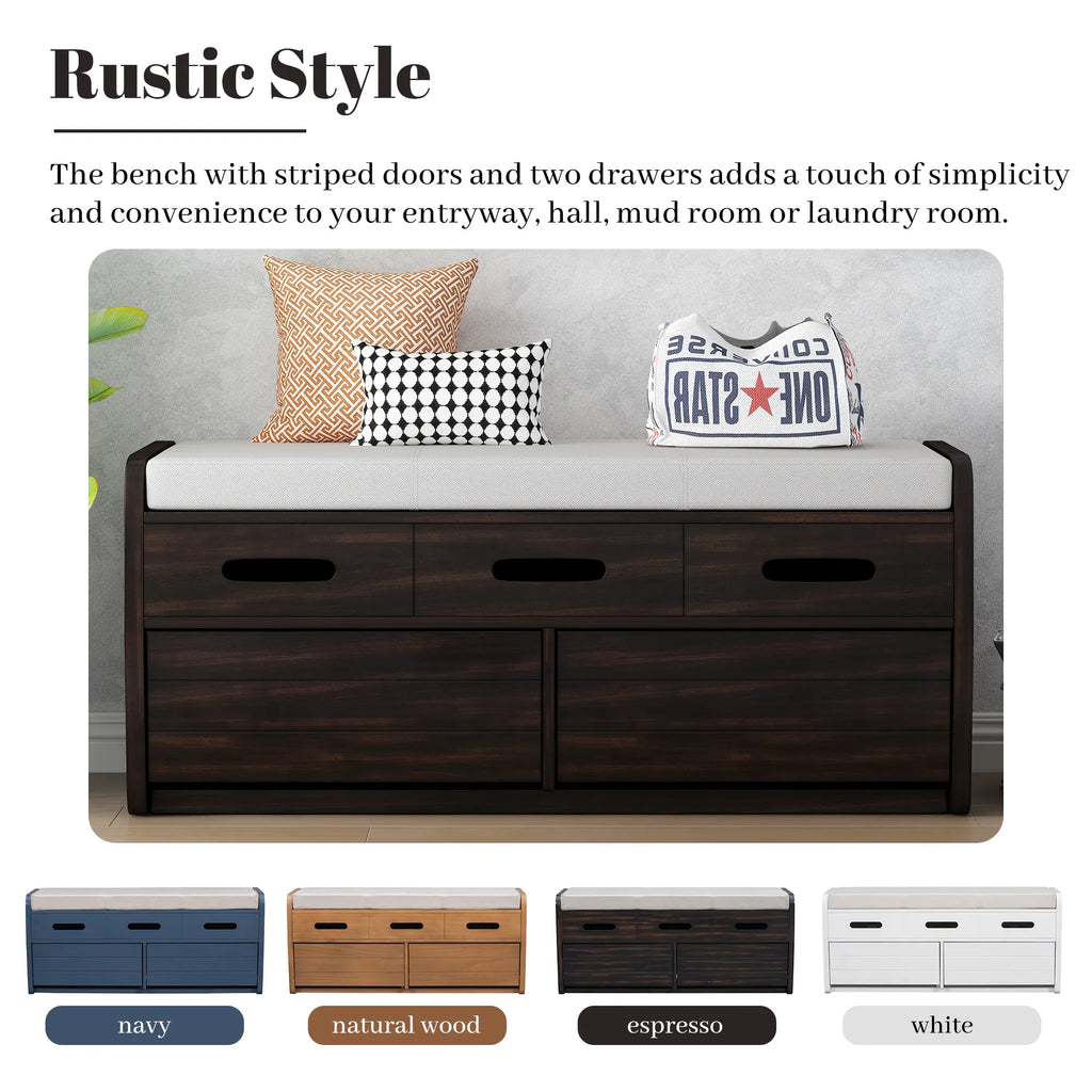 Rustic Entryway Bench with Storage Space