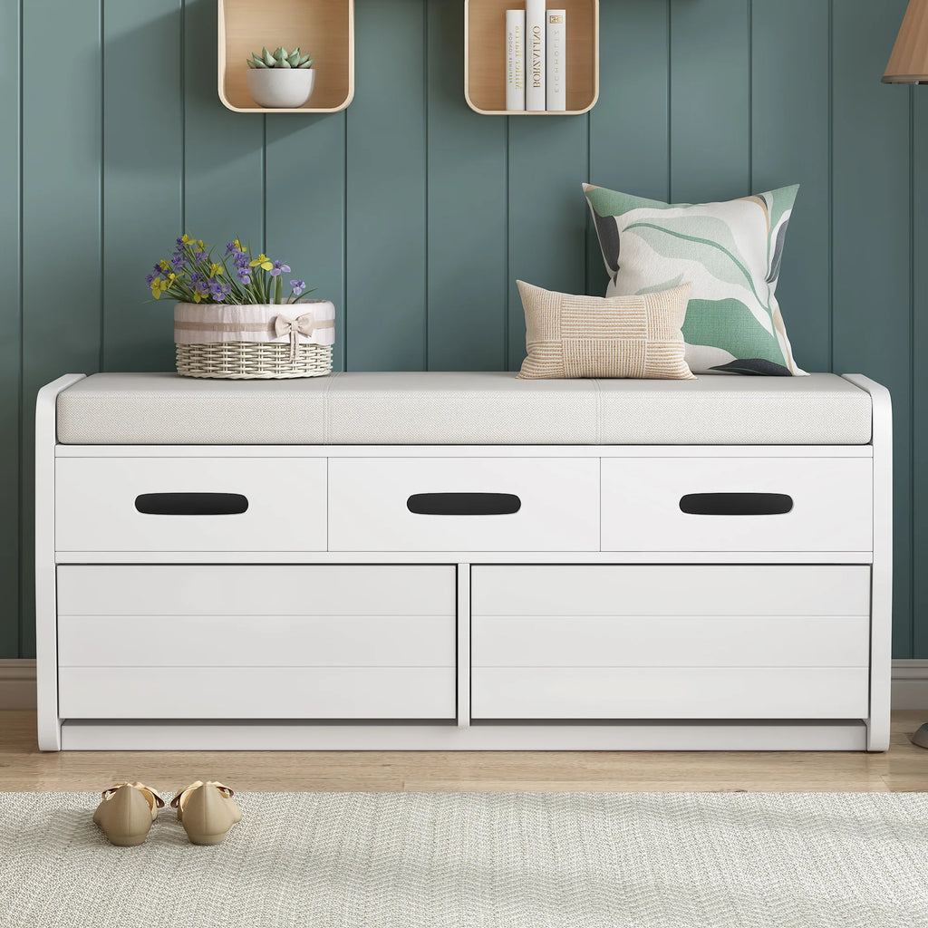 Rustic Entryway Bench with Storage Space