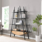 Sailboat-Inspired 4-Tier Shelf with Drawer