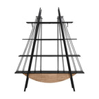 Sailboat-Inspired 4-Tier Shelf with Drawer