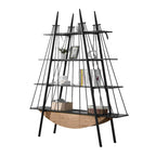 Sailboat-Inspired 4-Tier Shelf with Drawer