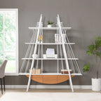 Sailboat-Inspired 4-Tier Shelf with Drawer