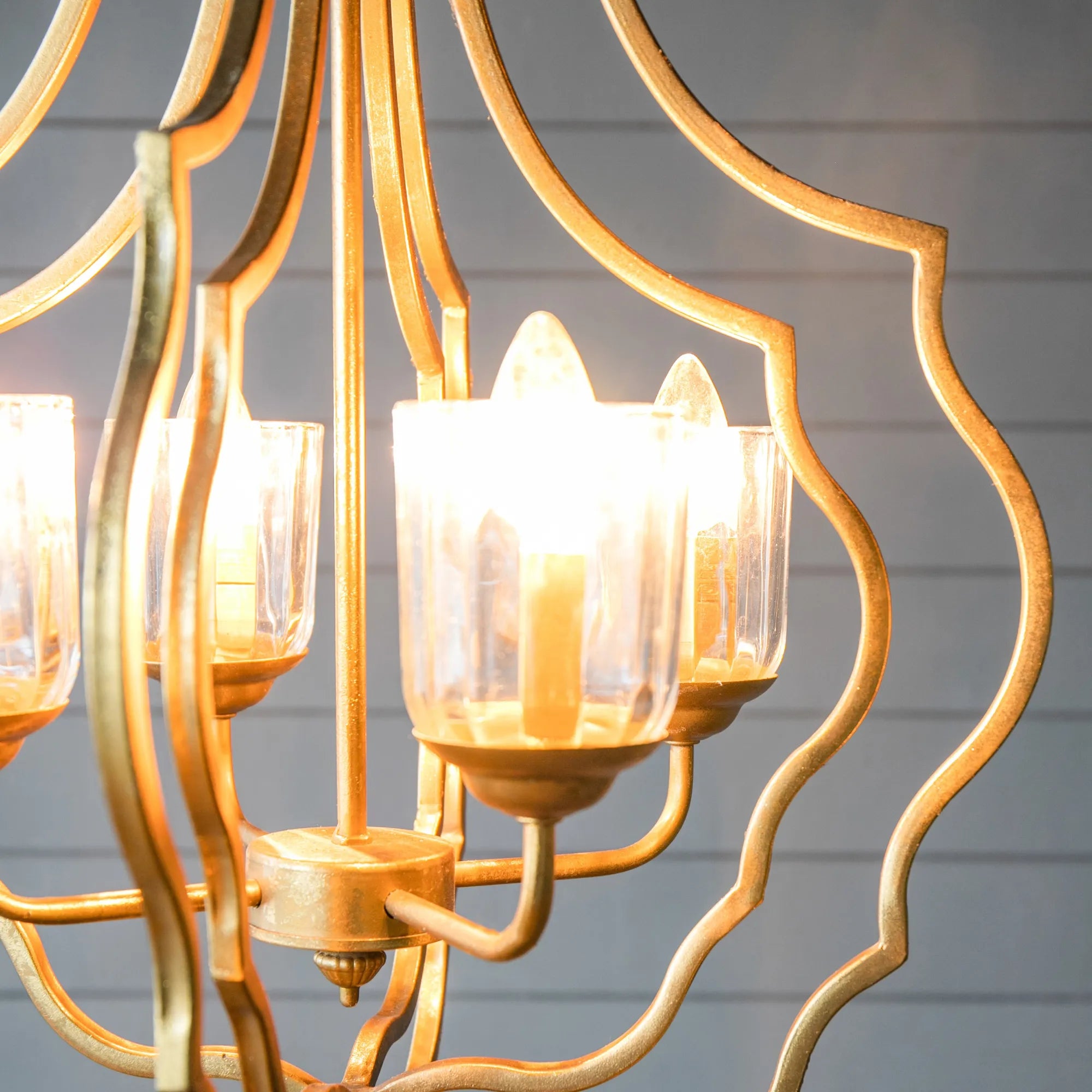 Sculptural Metal Pendant Light with Adjustable Chain