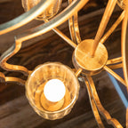 Sculptural Metal Pendant Light with Adjustable Chain