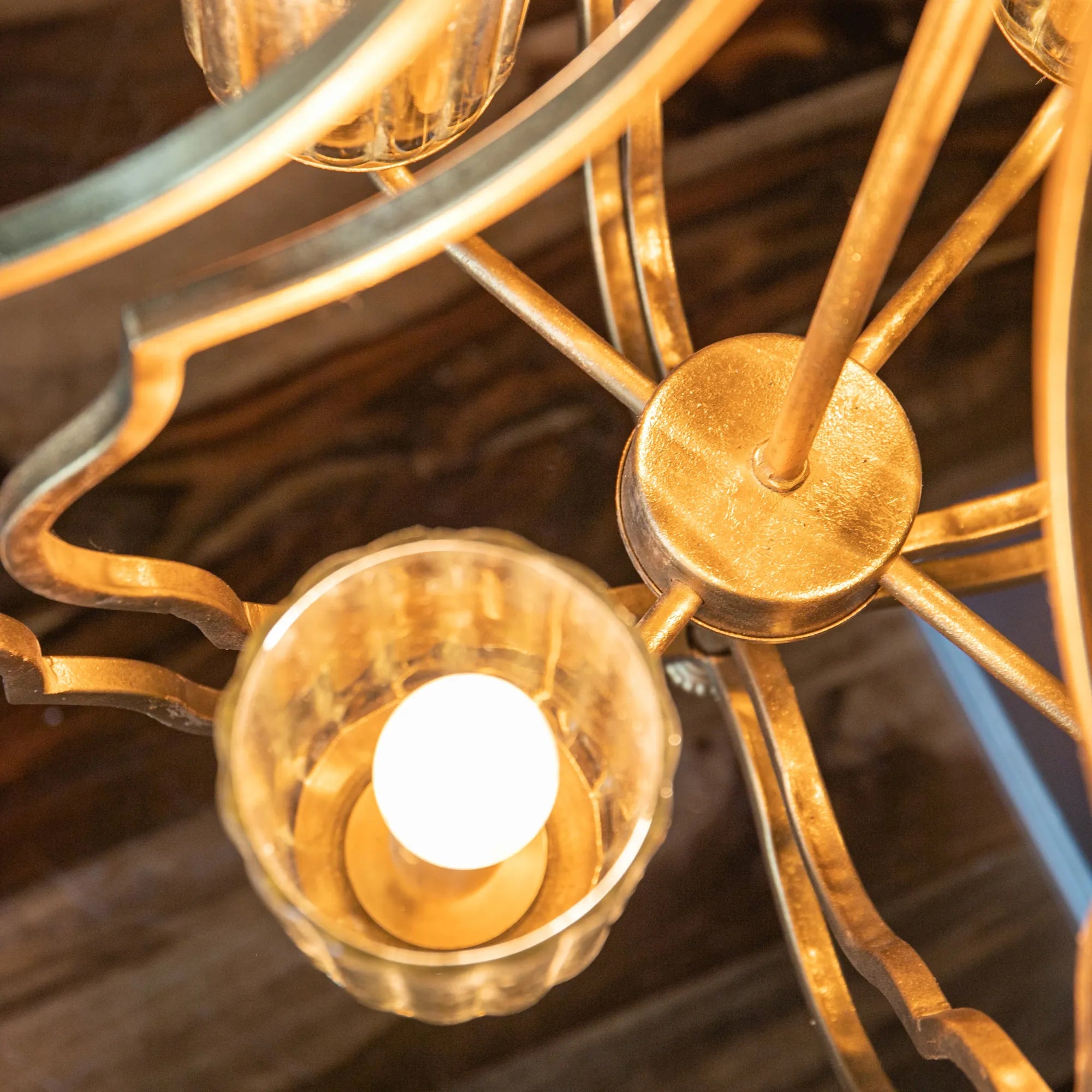 Sculptural Metal Pendant Light with Adjustable Chain