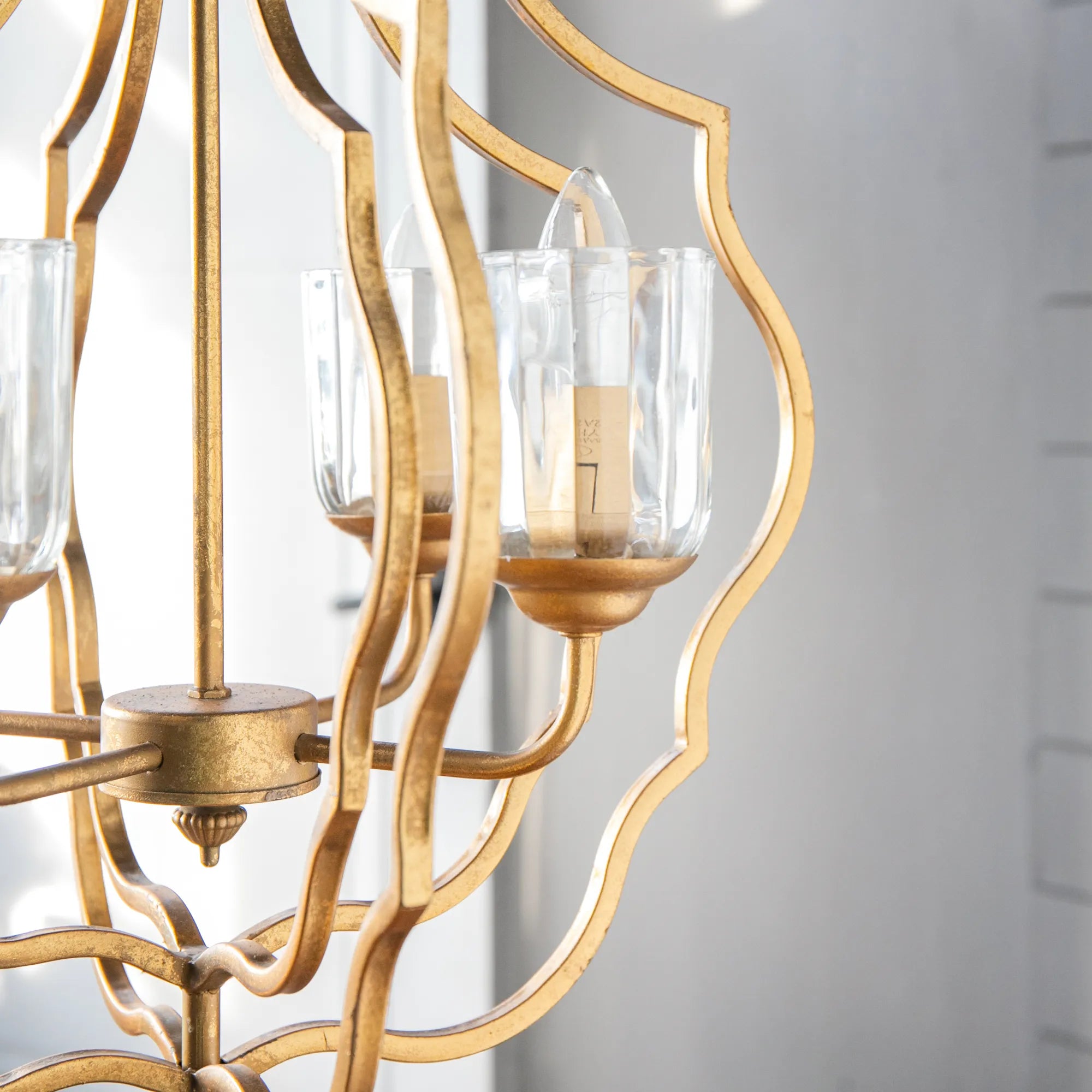 Sculptural Metal Pendant Light with Adjustable Chain