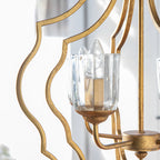Sculptural Metal Pendant Light with Adjustable Chain
