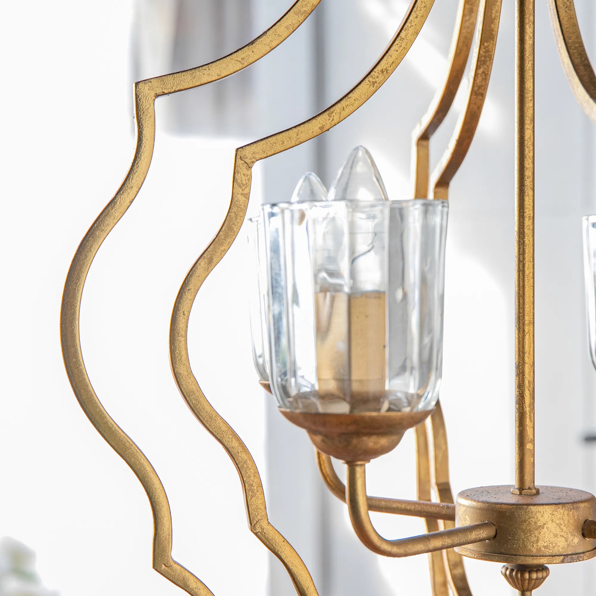 Sculptural Metal Pendant Light with Adjustable Chain