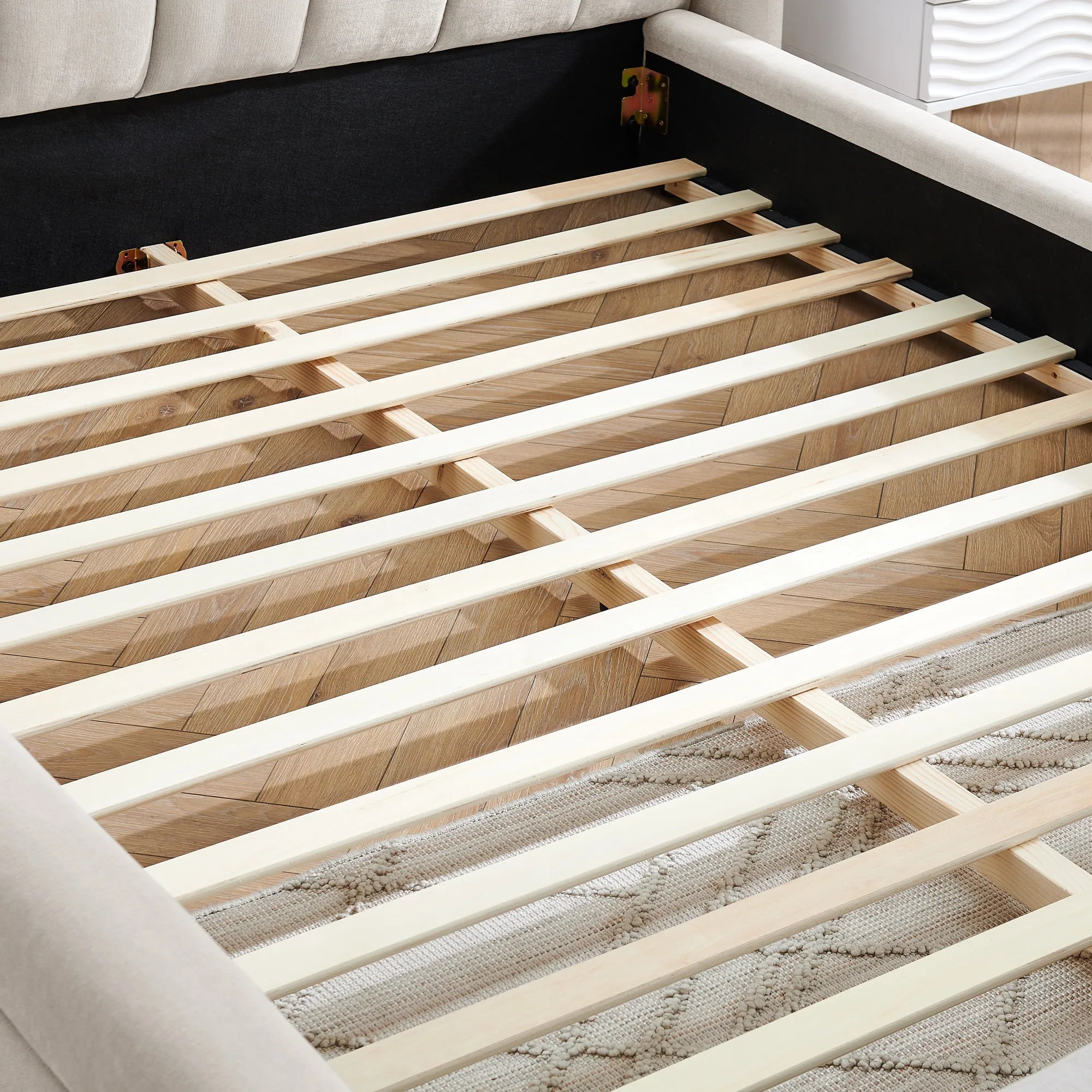 Serena – Queen Upholstered Platform Bed with Headboard