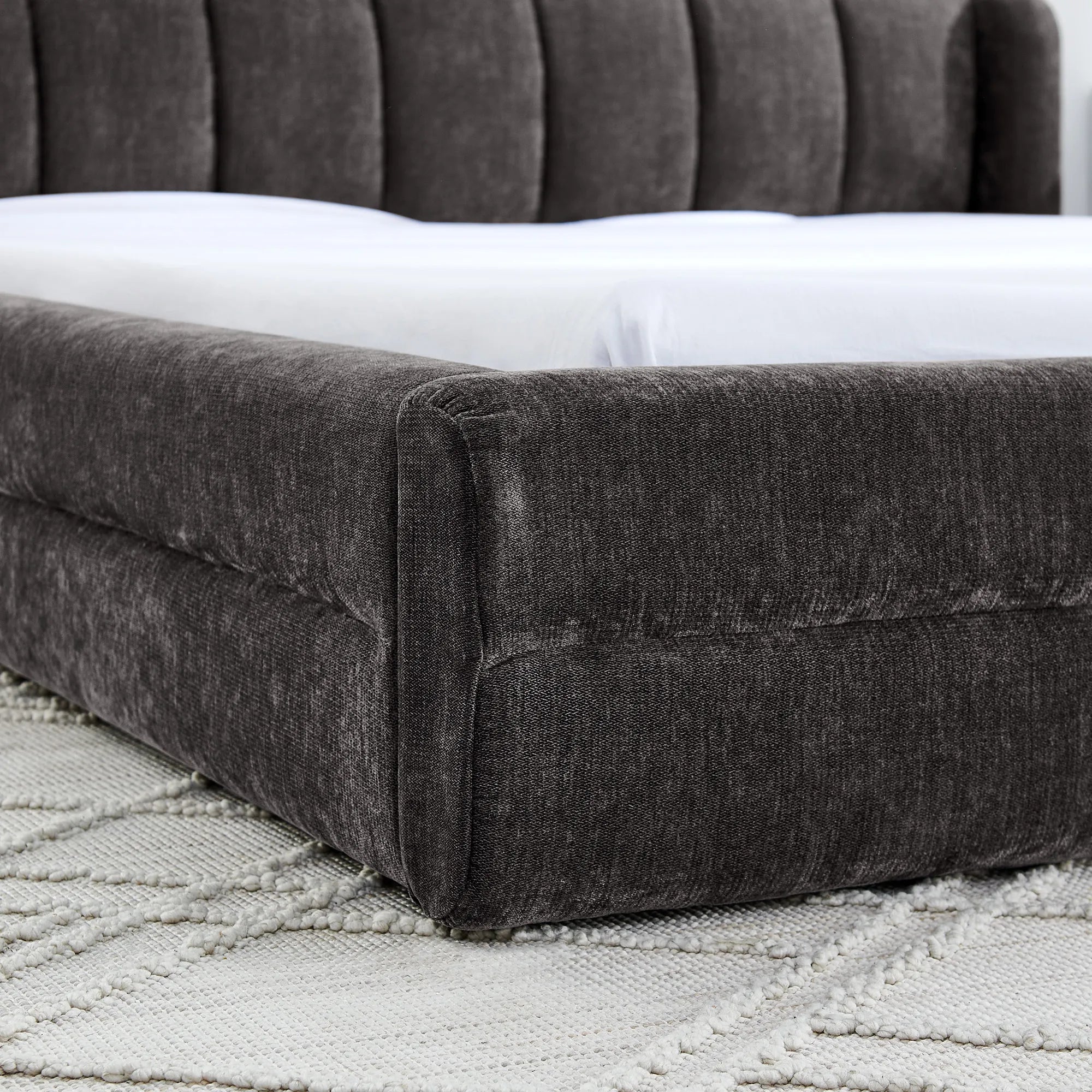 Serena – Queen Upholstered Platform Bed with Headboard
