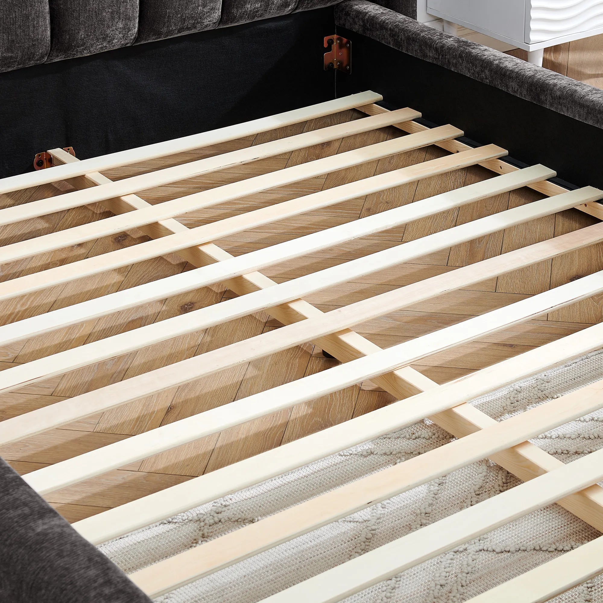 Serena – Queen Upholstered Platform Bed with Headboard