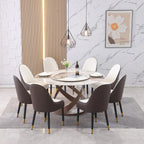 Sintered Stone Modern Round Dining Table with Turntable and Exquisite Pedestal