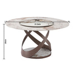 Sintered Stone Modern Round Dining Table with Turntable and Exquisite Pedestal