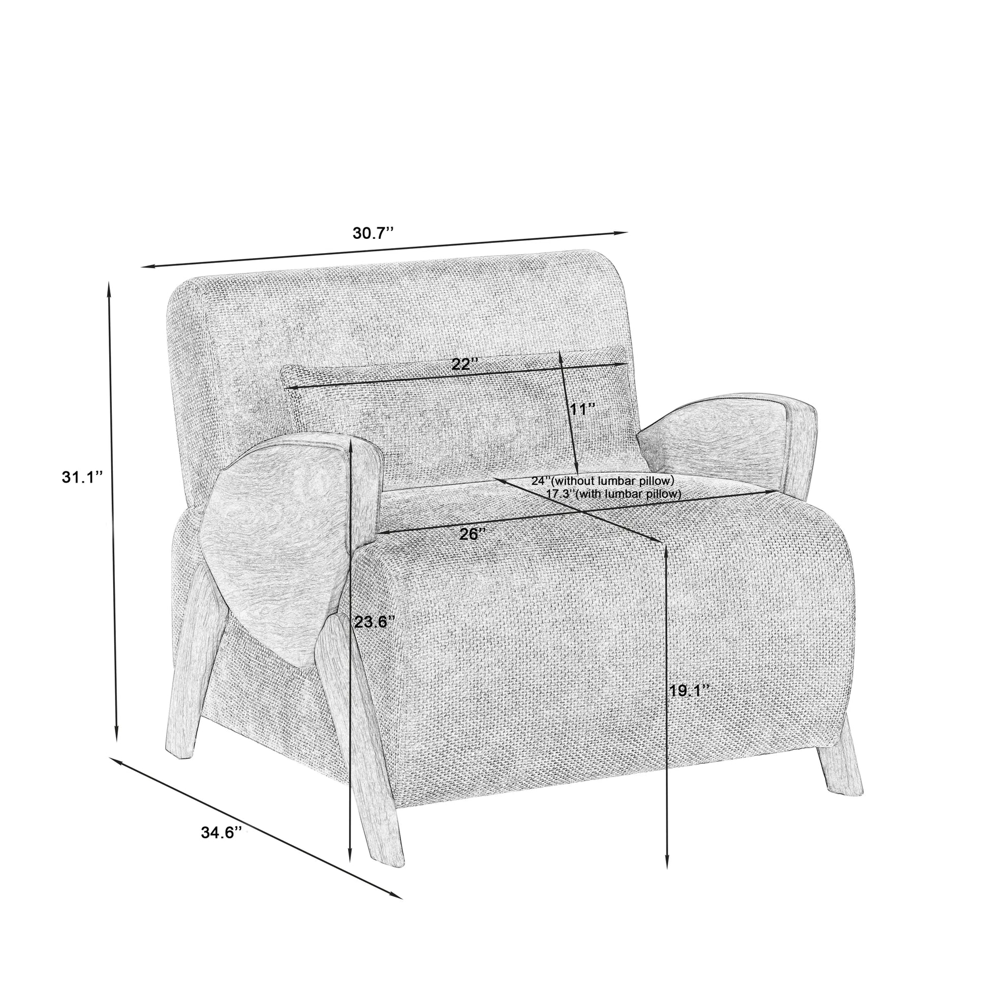 Modern Accent Chair With Comfortable Plush Cushion