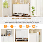 Sleek Modern Shoe Storage Cabinet with Adjustable Shelves