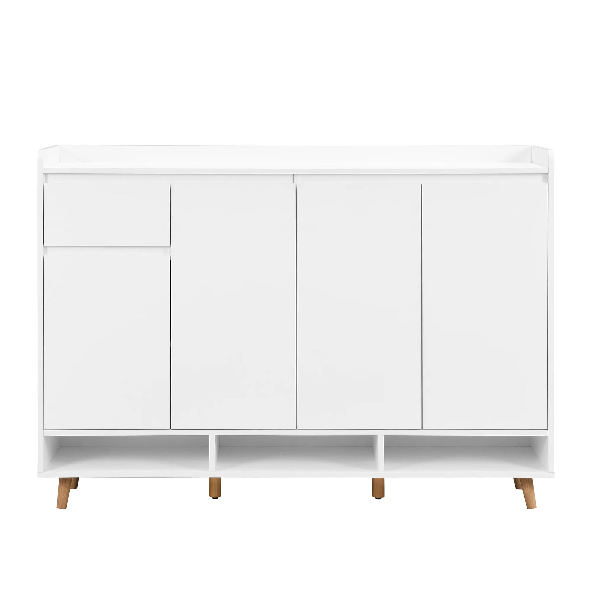 Sleek Modern Shoe Storage Cabinet with Adjustable Shelves