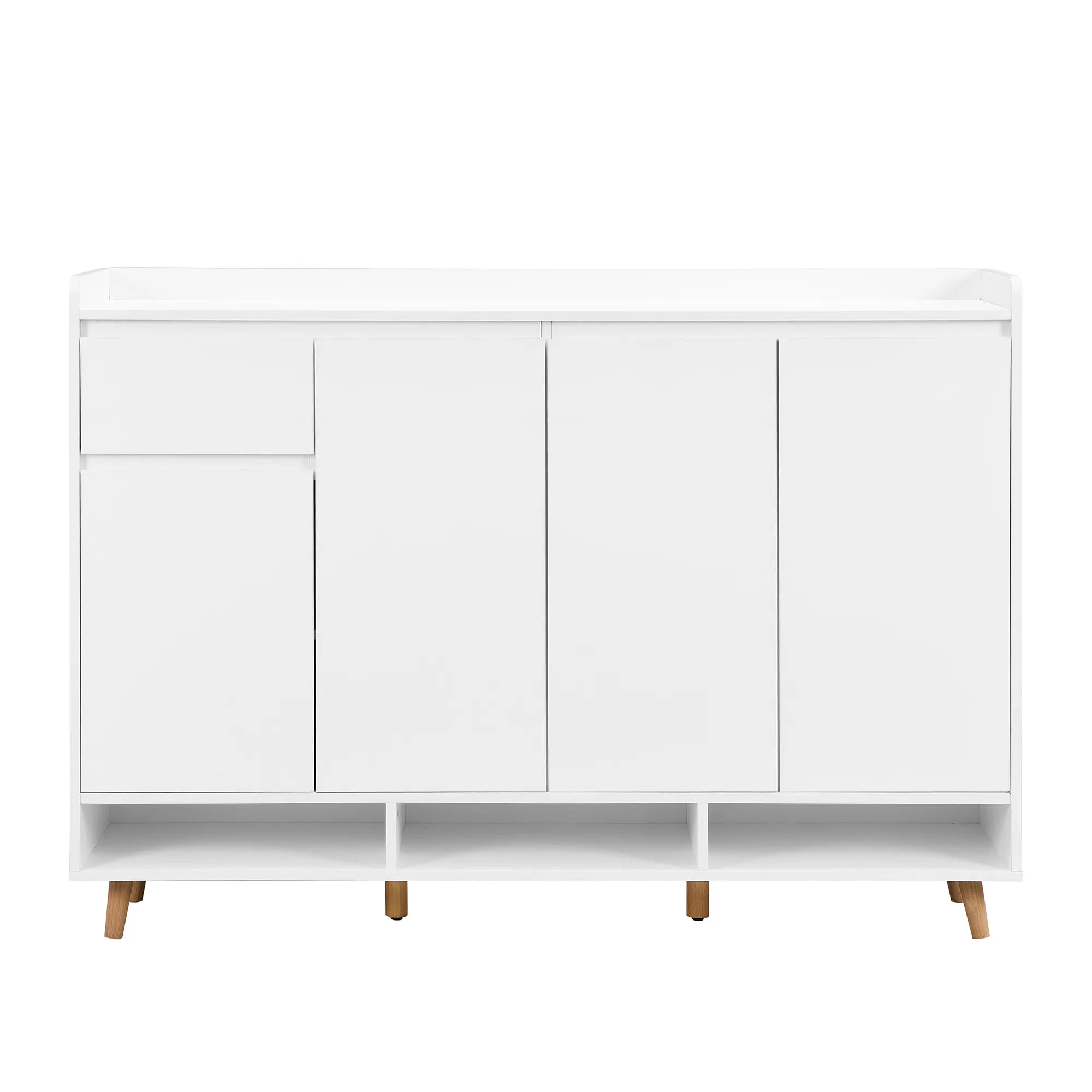 Sleek Modern Shoe Storage Cabinet with Adjustable Shelves