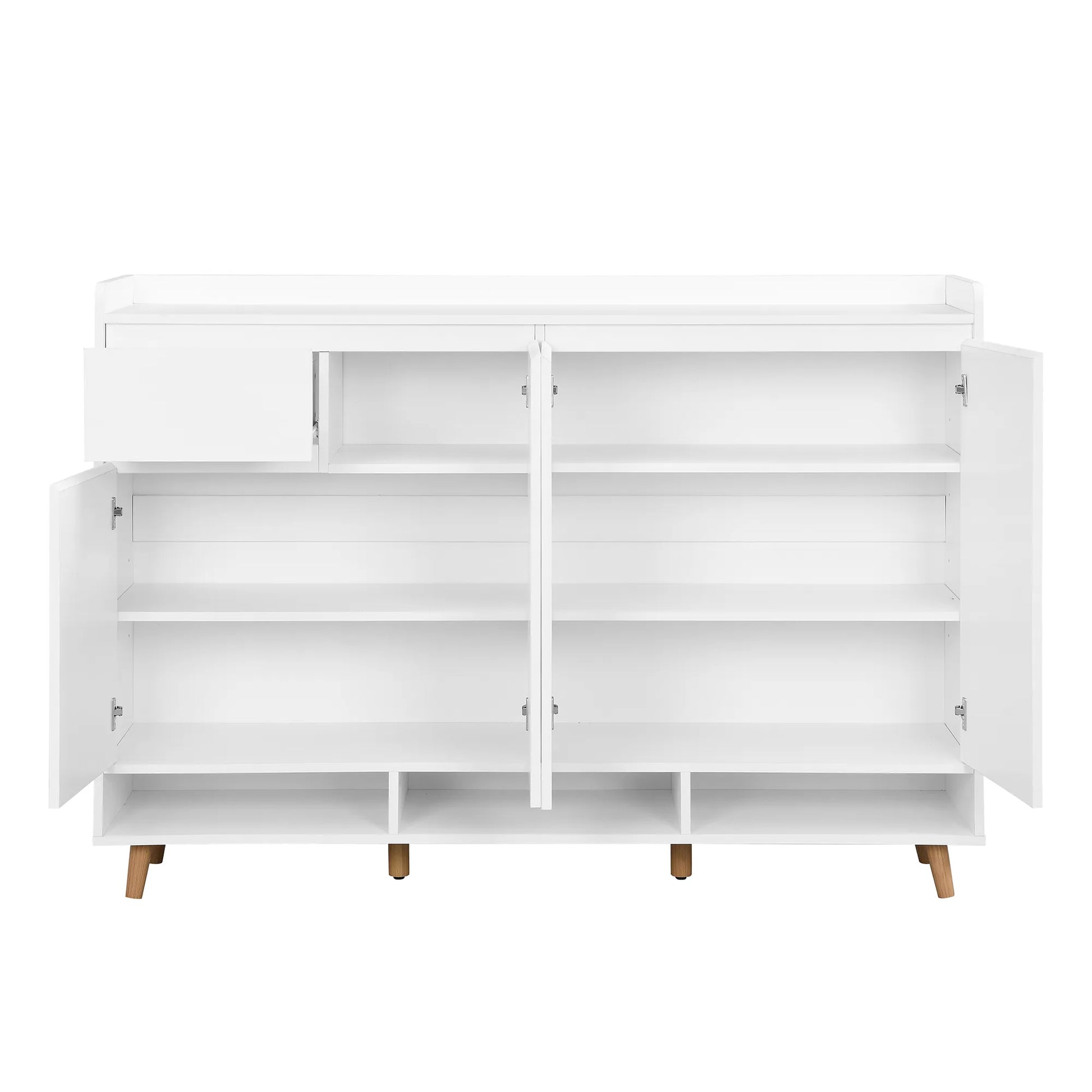 Sleek Modern Shoe Storage Cabinet with Adjustable Shelves