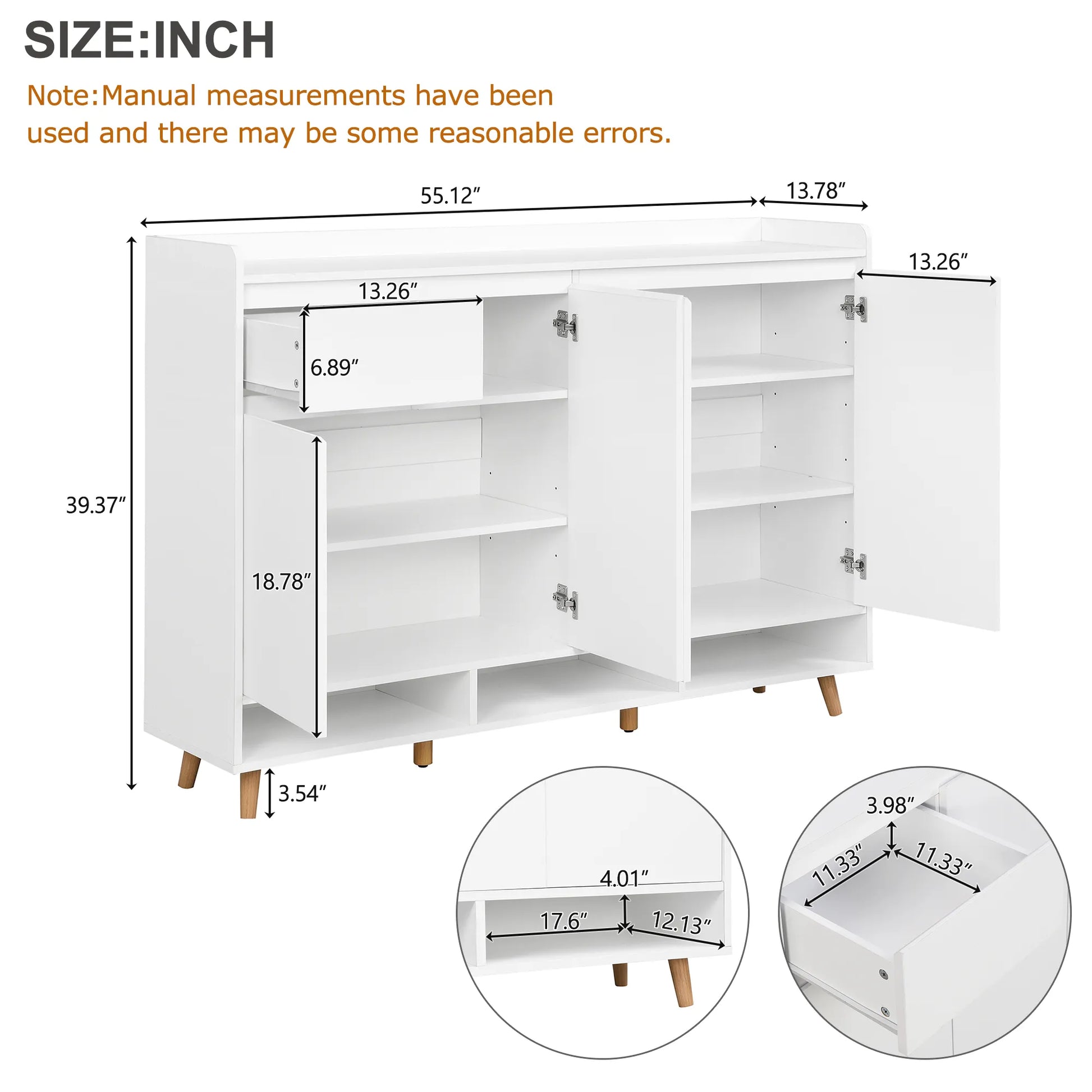 Sleek Modern Shoe Storage Cabinet with Adjustable Shelves