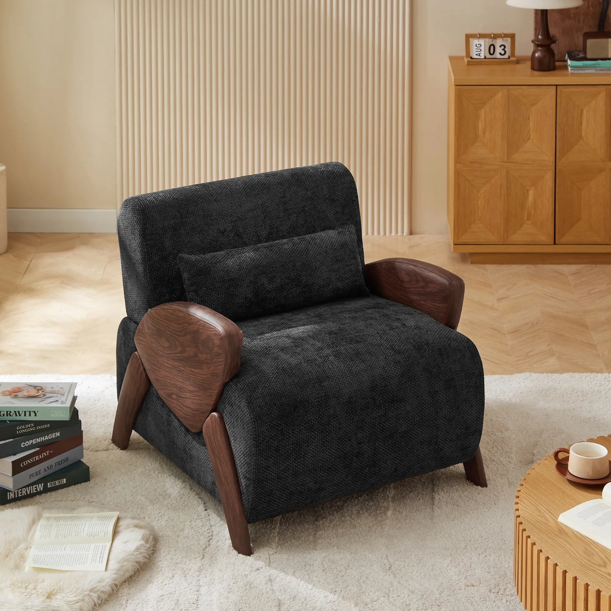 Modern Accent Chair With Comfortable Plush Cushion