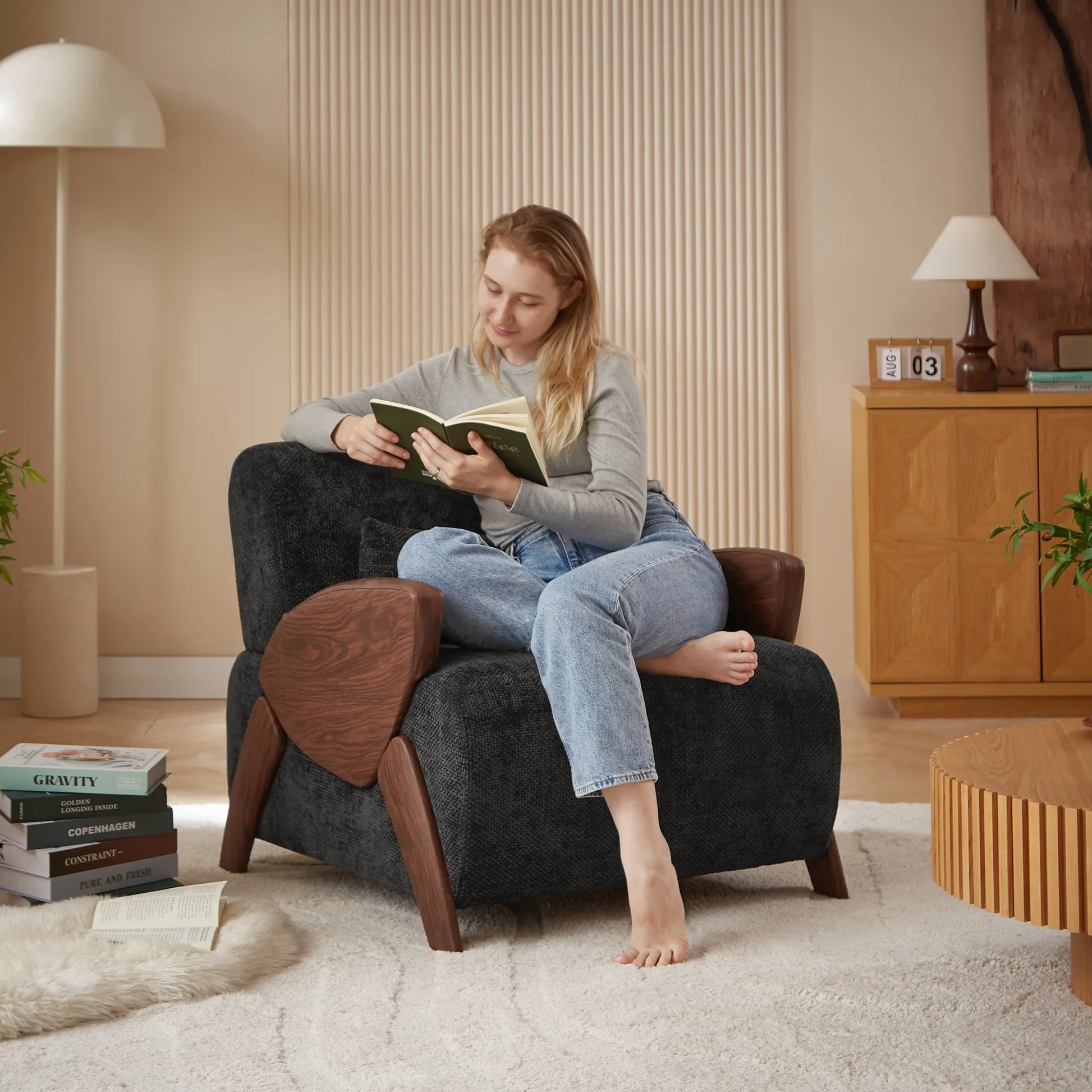 Modern Accent Chair With Comfortable Plush Cushion
