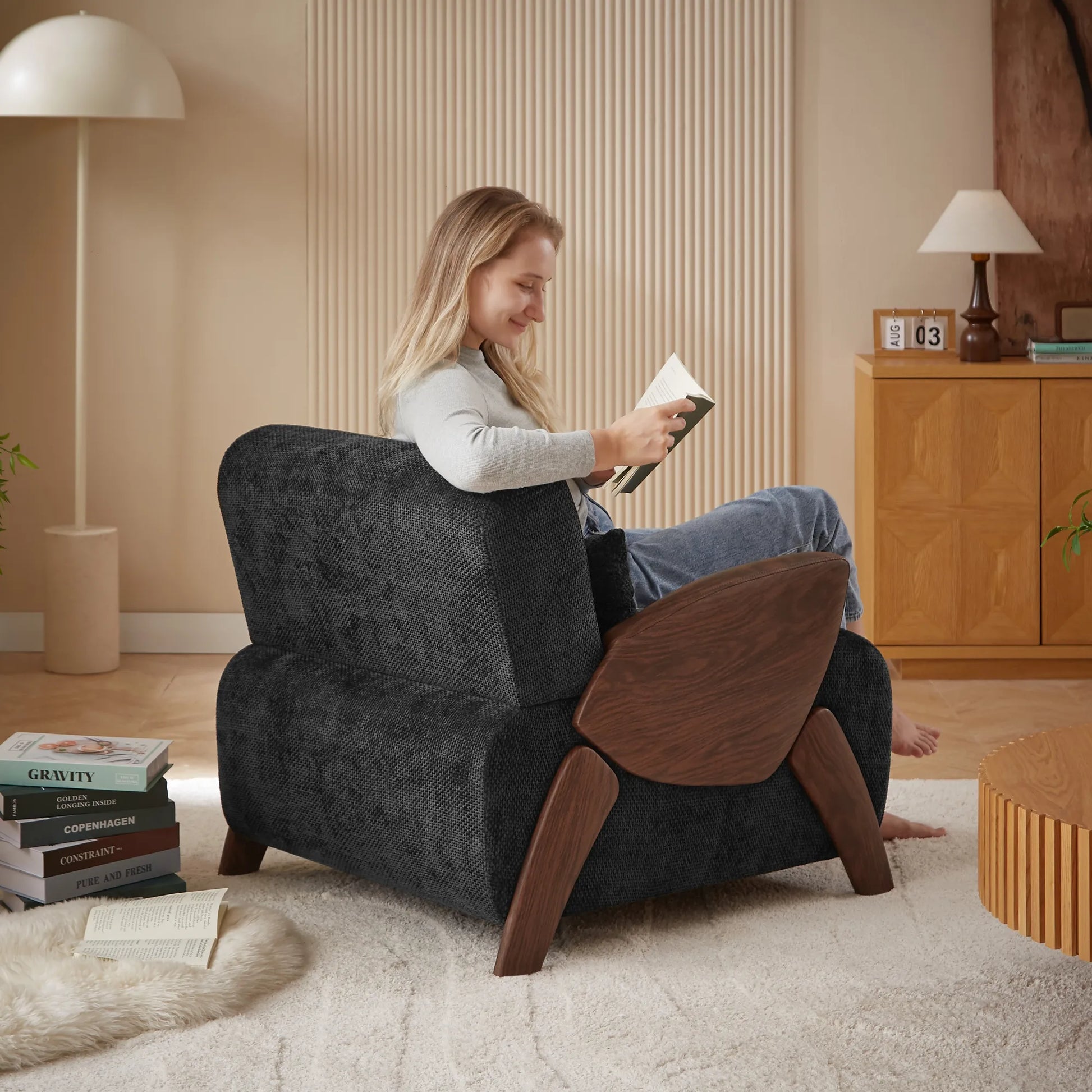 Modern Accent Chair With Comfortable Plush Cushion