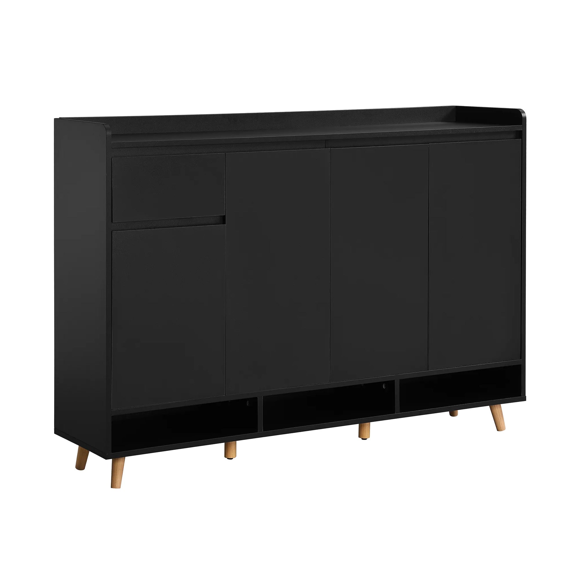 Sleek Modern Shoe Storage Cabinet with Adjustable Shelves