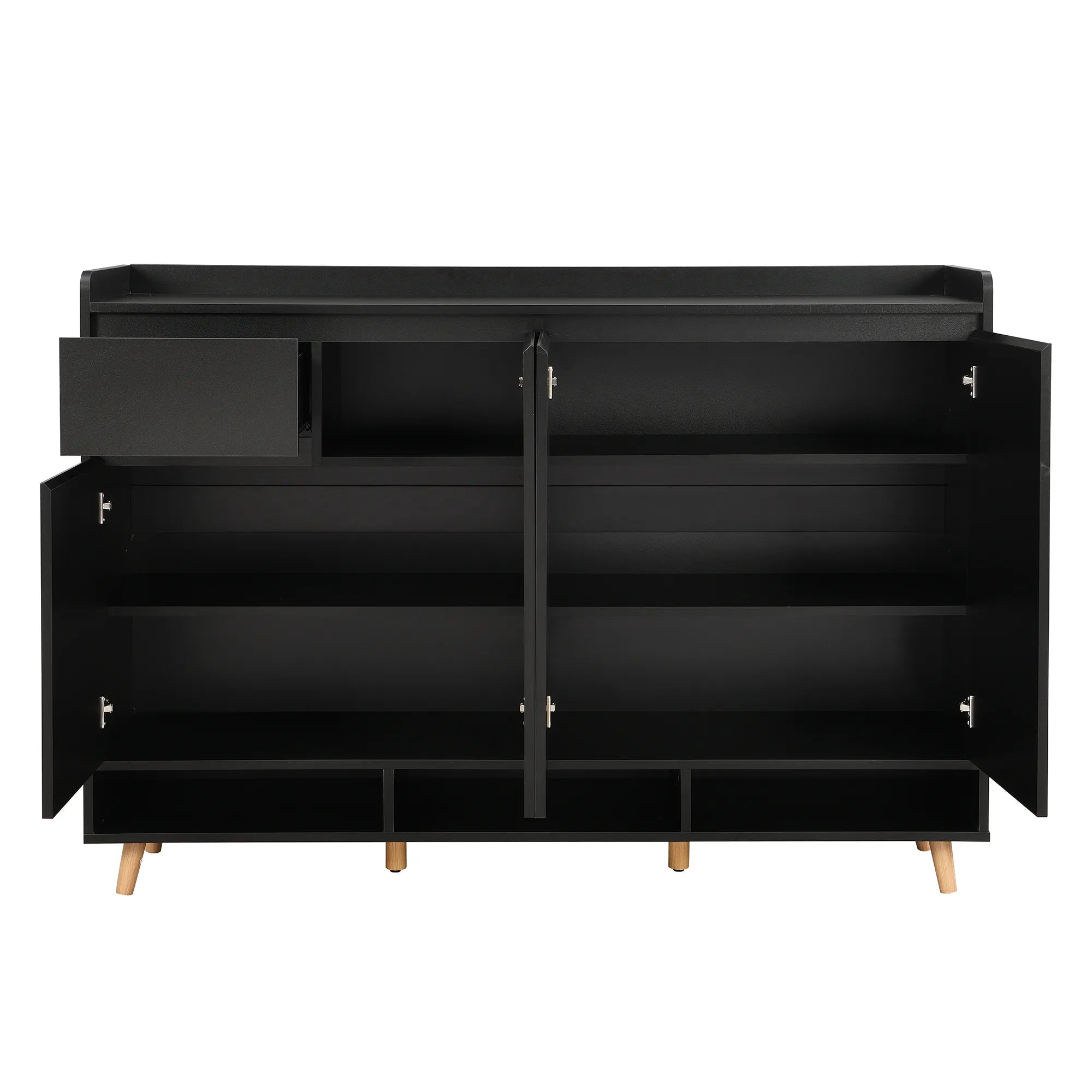 Sleek Modern Shoe Storage Cabinet with Adjustable Shelves
