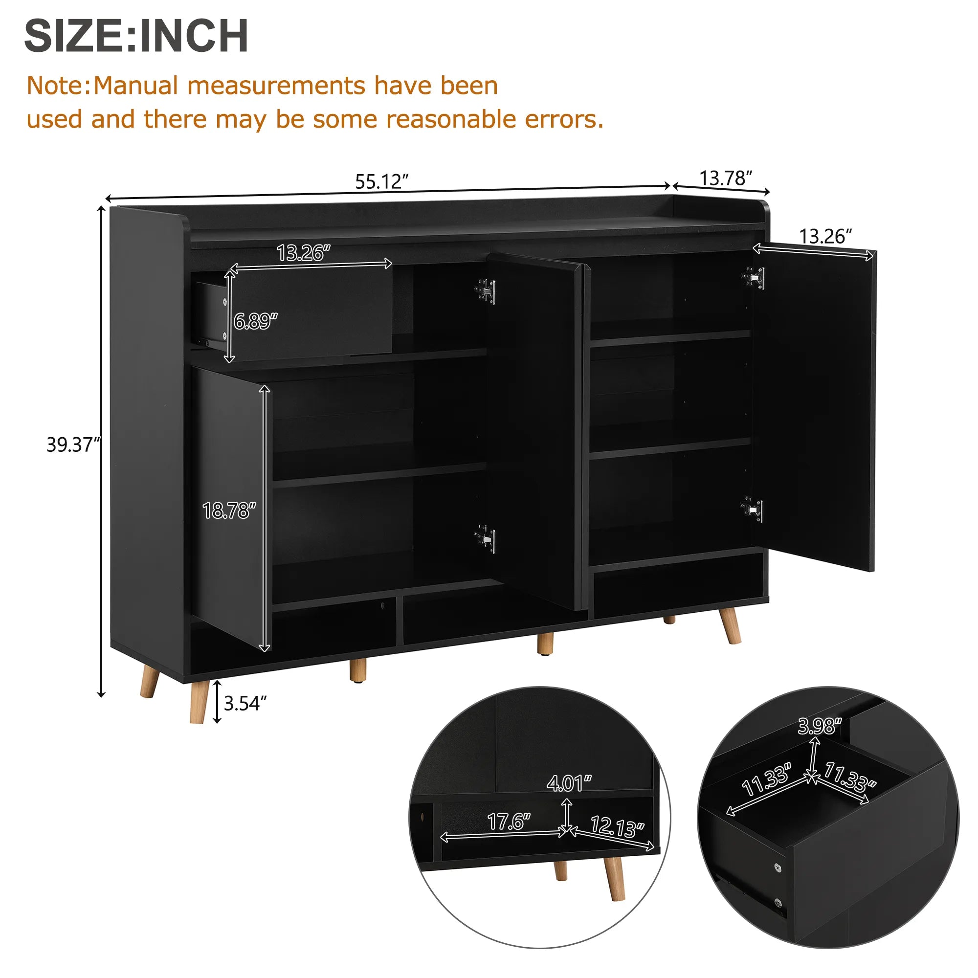 Sleek Modern Shoe Storage Cabinet with Adjustable Shelves