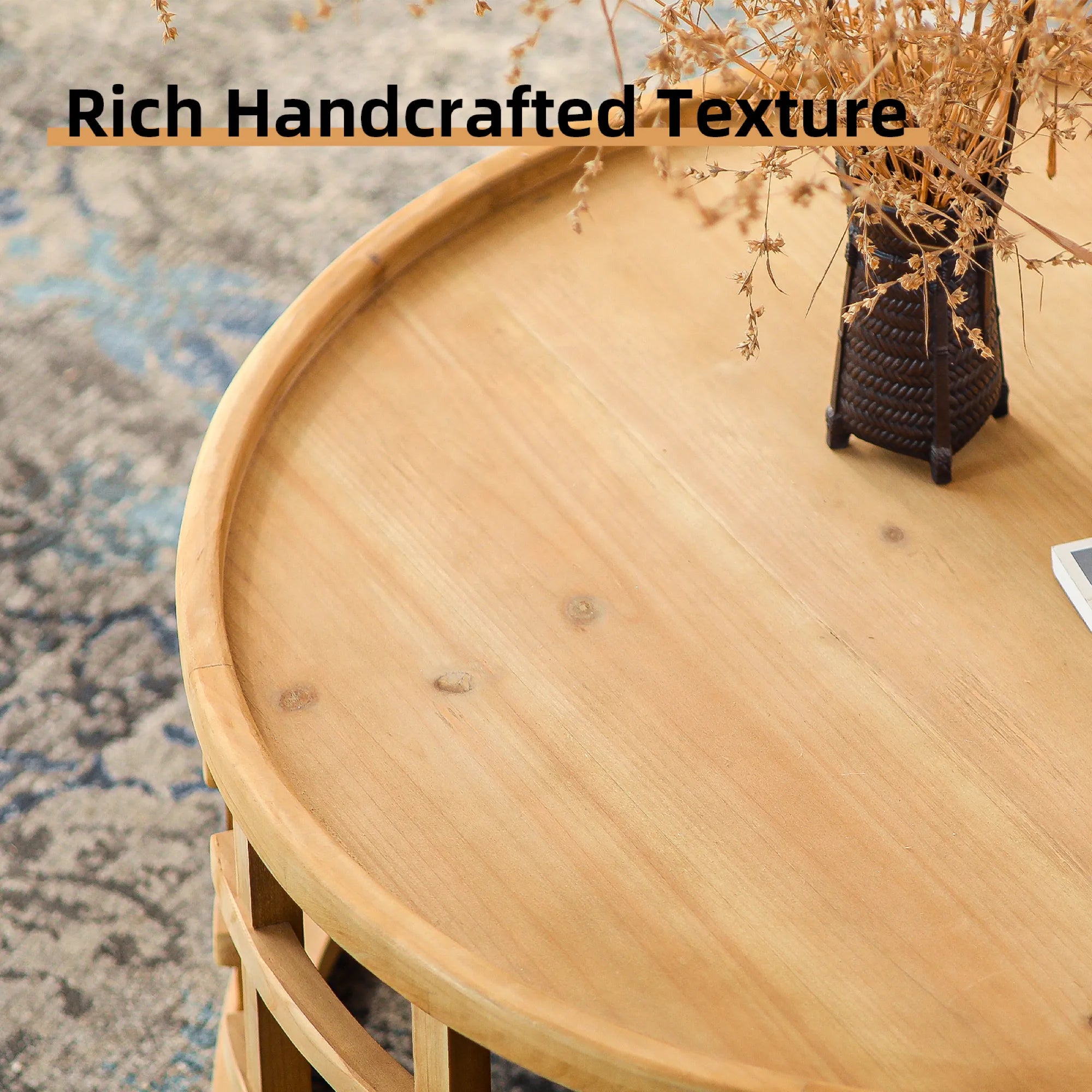 Sola – 31.5” Round Boho Coffee Table