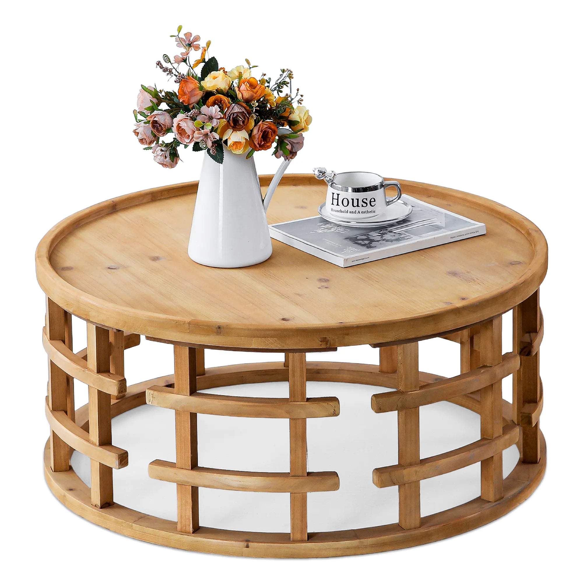 Sola – 31.5” Round Boho Coffee Table