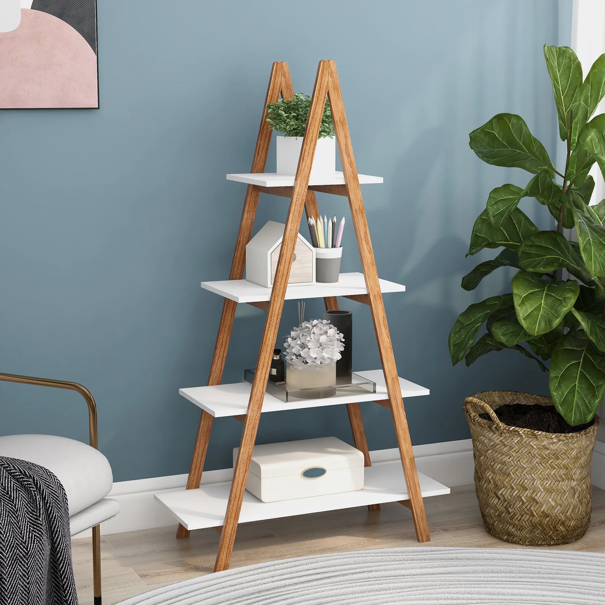 Solid A Frame Ladder Display Shelf