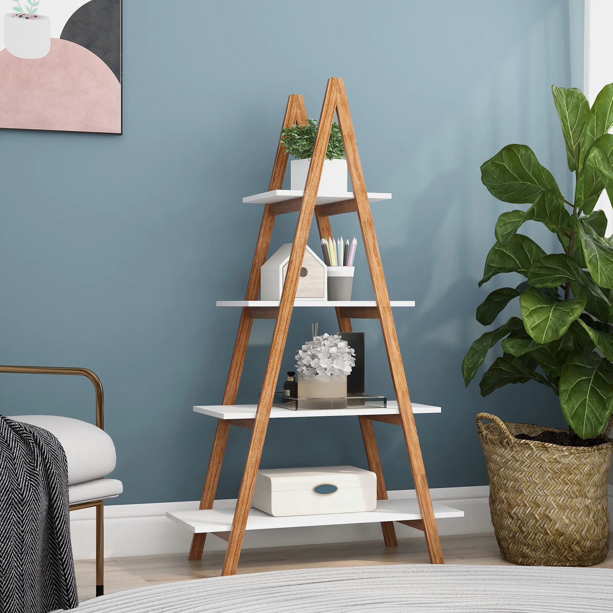 Solid A Frame Ladder Display Shelf