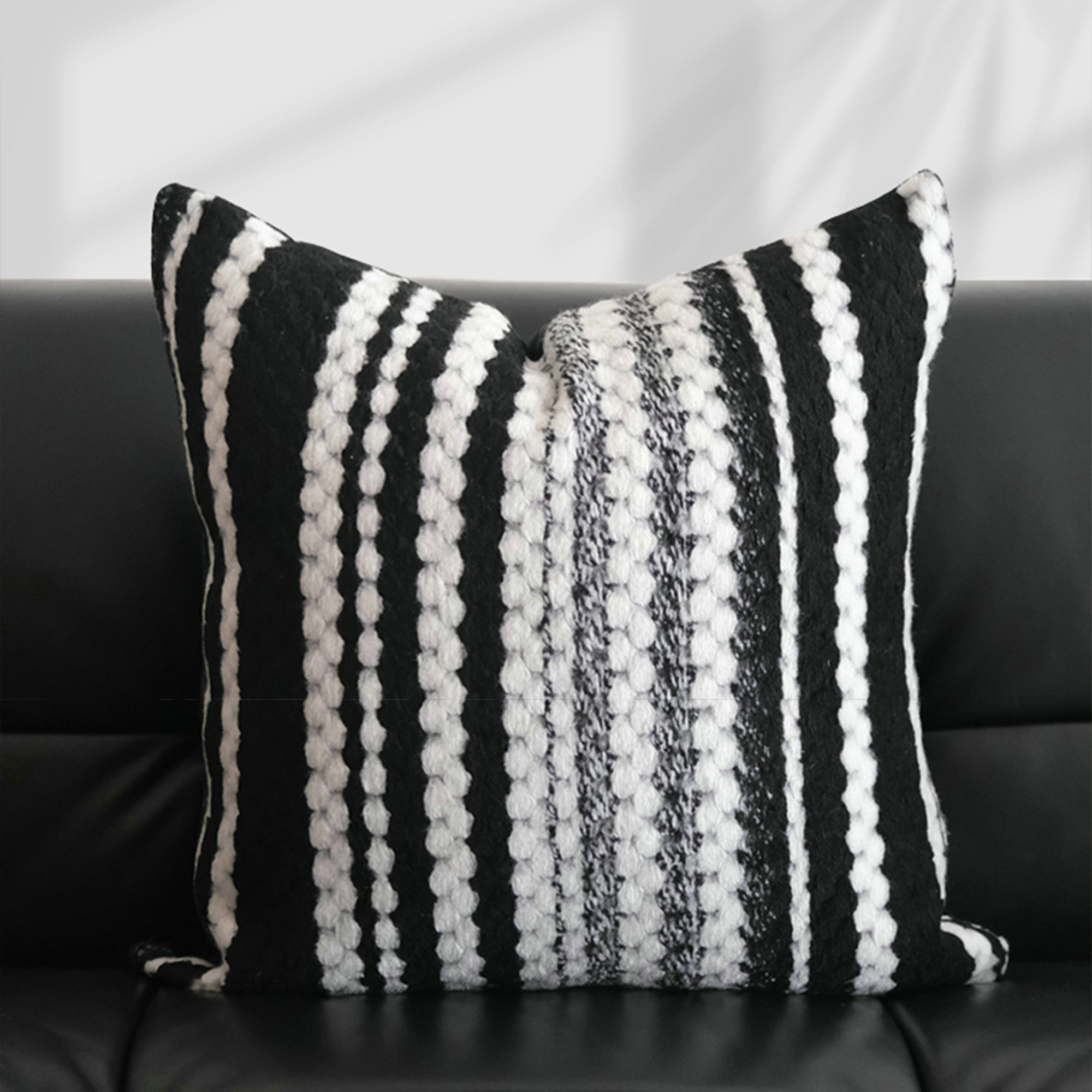 Striped Black And White Throw Pillow Cover
