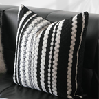 Striped Black And White Throw Pillow Cover