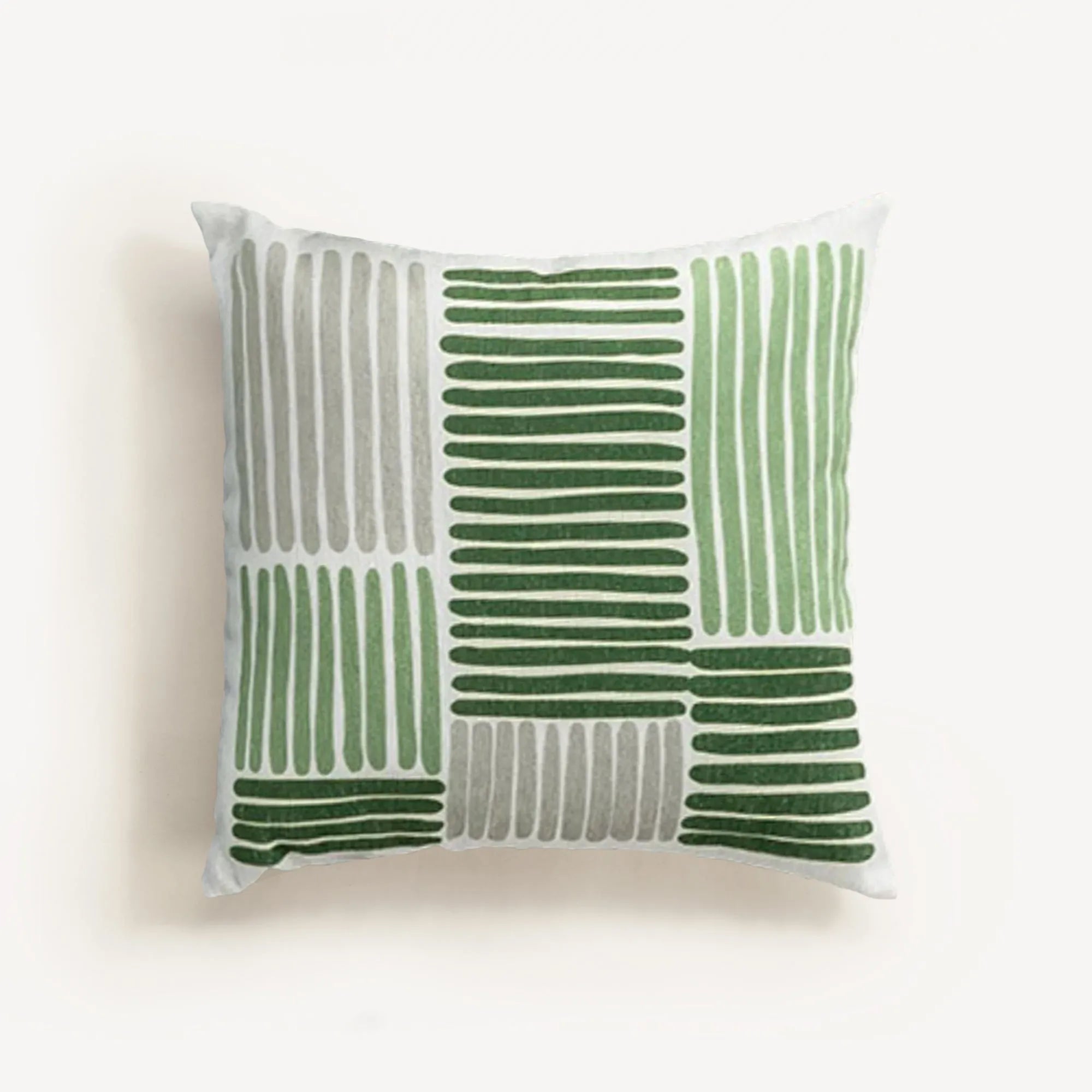 Striped Green Throw Pillow Cover