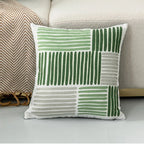 Striped Green Throw Pillow Cover