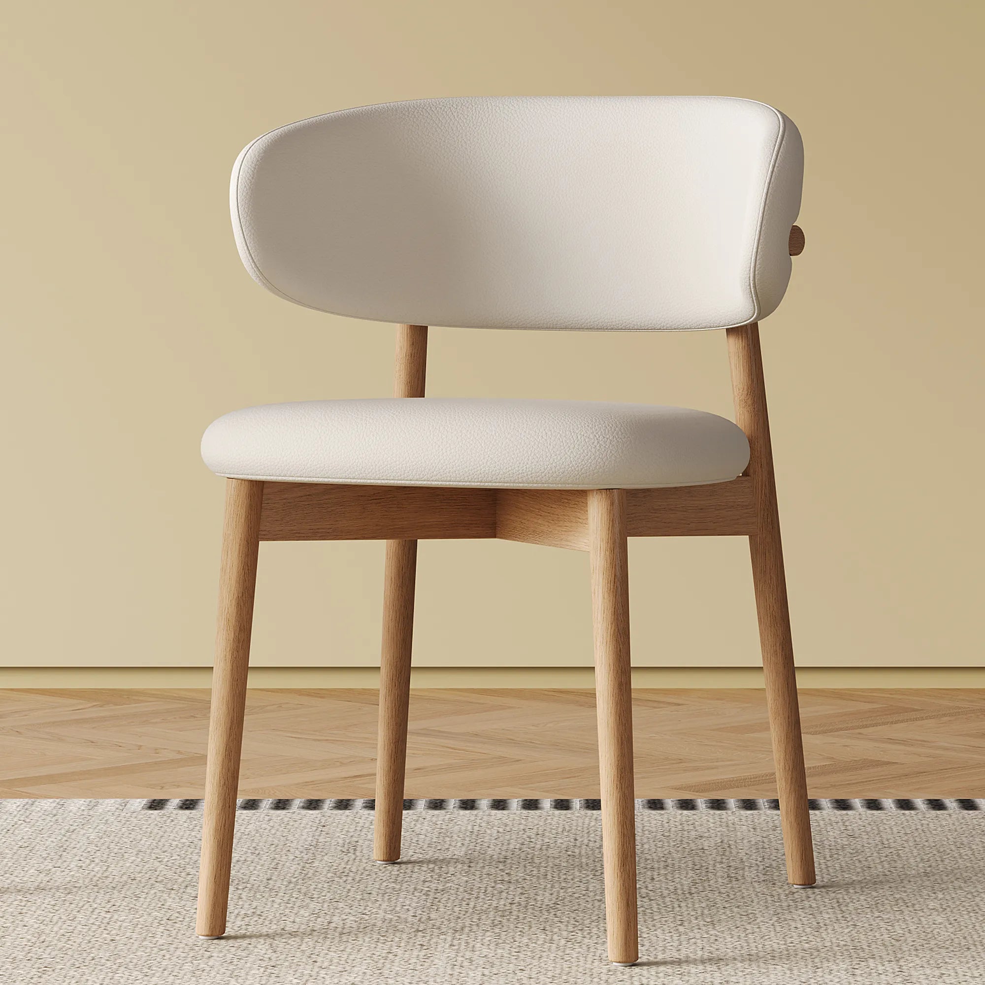 Stylish Mid-Century Modern Wooden Dining Chair Set
