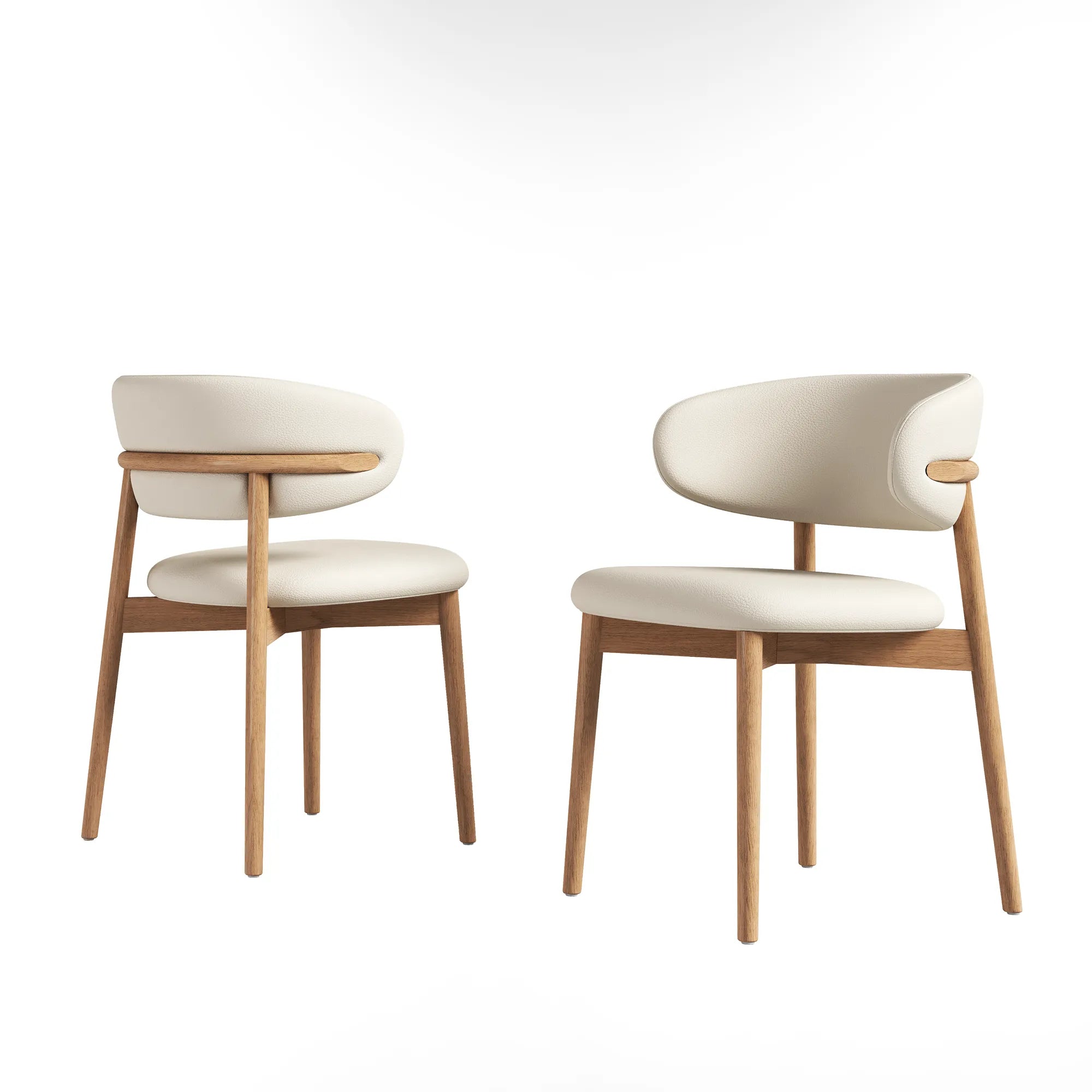 Stylish Mid-Century Modern Wooden Dining Chair Set