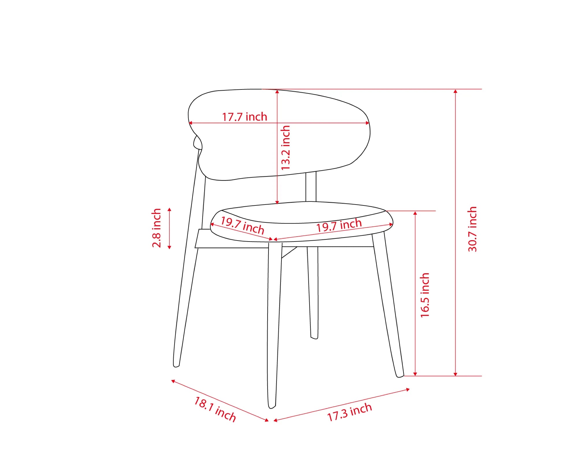 Stylish Mid-Century Modern Wooden Dining Chair Set