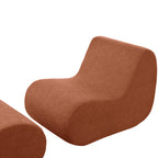 Stylish Minimalist Curved Comfy Accent Chair with Ottoman