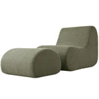 Stylish Minimalist Curved Comfy Accent Chair with Ottoman